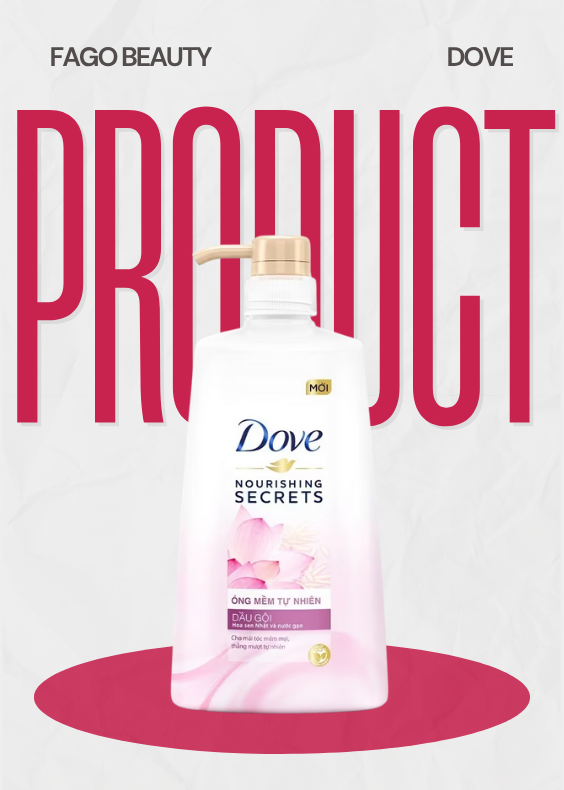 Dove Dầu Gội Hoa Sen Dưỡng Tóc Óng Mềm Tự Nhiên